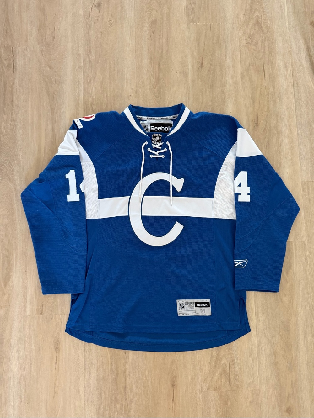 Montreal Canadiens 1909 Tomas Plekanec Centennial Blue C Reebok Jersey, Medium
